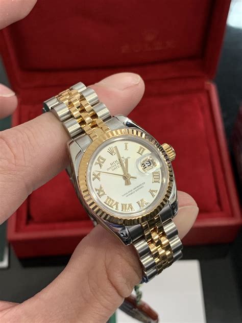 graphite and gold rolex female watch|rolex lady date just yellow gold.